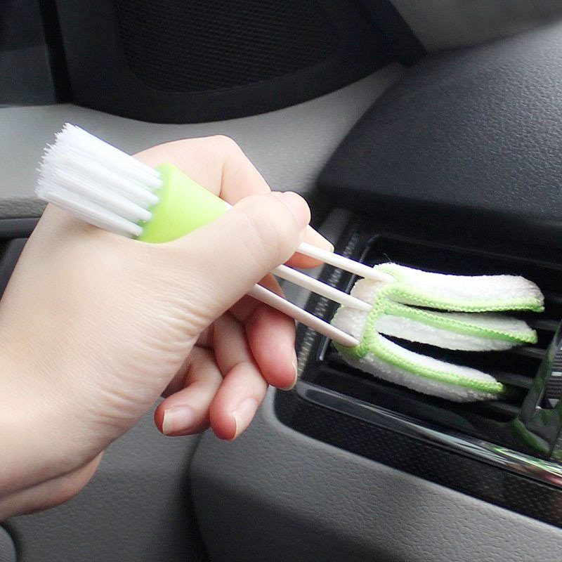 2In1-Green-Car-Air-conditioner-Outlet-Dirt-Duster-Cleaner-Brush-Car-Air-Conditioning-Vent-Blinds-Cleaning